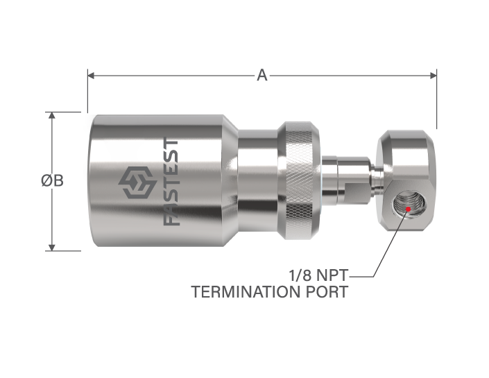 HPB Sleeve actuated Connection Tool for;  3/8 BSPP (G) , 6000psi (413.4bar) pressure, 1/8 NPT Female termination, SS construction with Buna-N seal materials. - HPB065021
